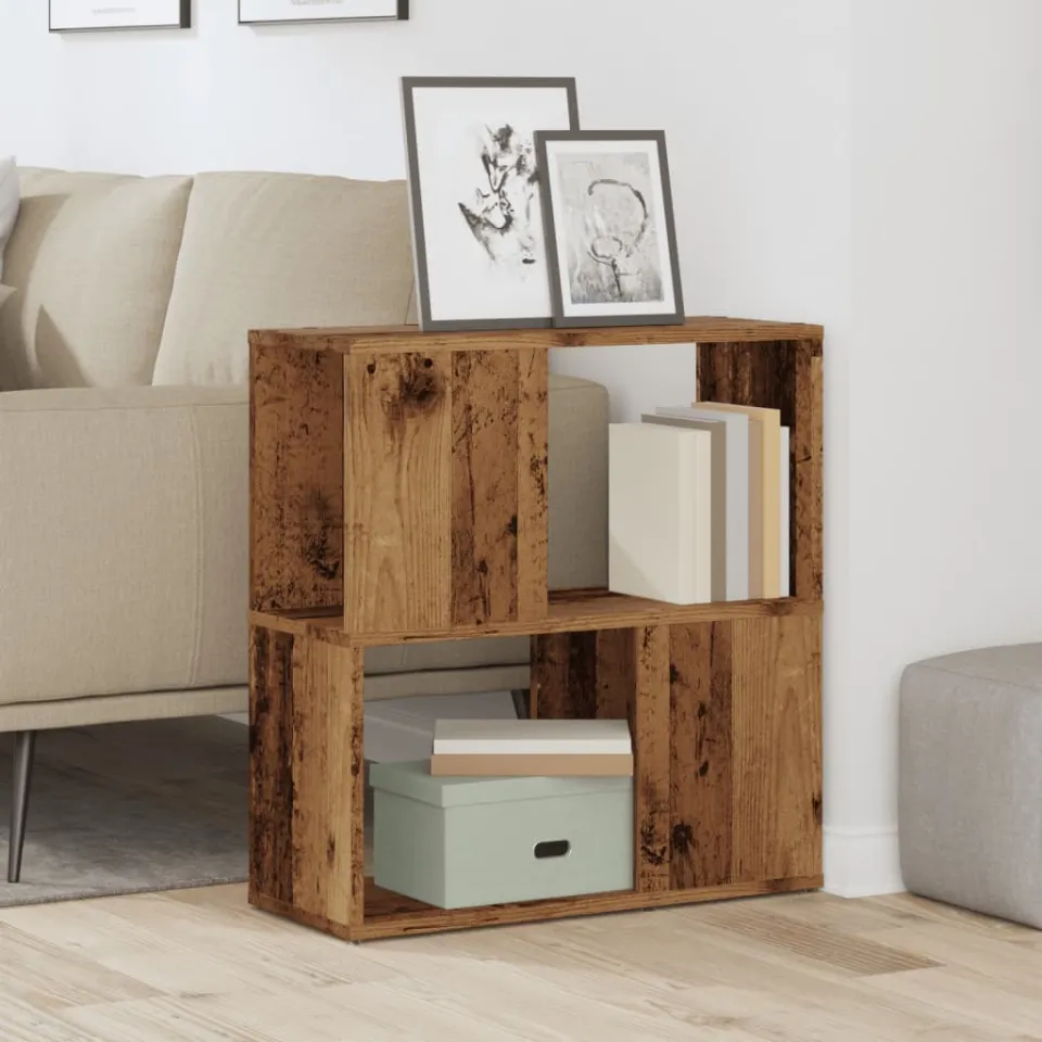 vidaXL Boekenkast 60x24x63 cm bewerkt hout oud houtkleurig bruin, foto 2
