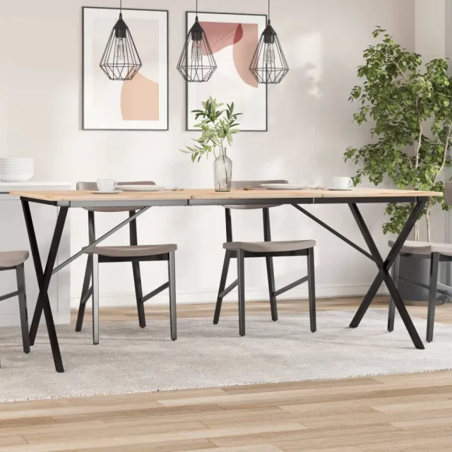 vidaXL Eettafelpoten X-frame 160x80x73 cm staal Zwart