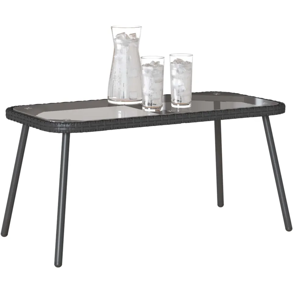 vidaXL Salontafel Zwart 90 x 45 x 43 cm poly rattan