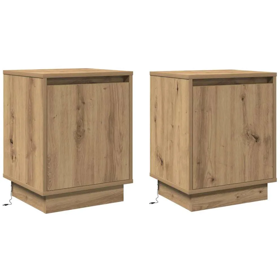 vidaXL Nachtkastje 2 st Artisan Eiken 39 x 34,5 x 50 cm Bewerkt hout, foto 3