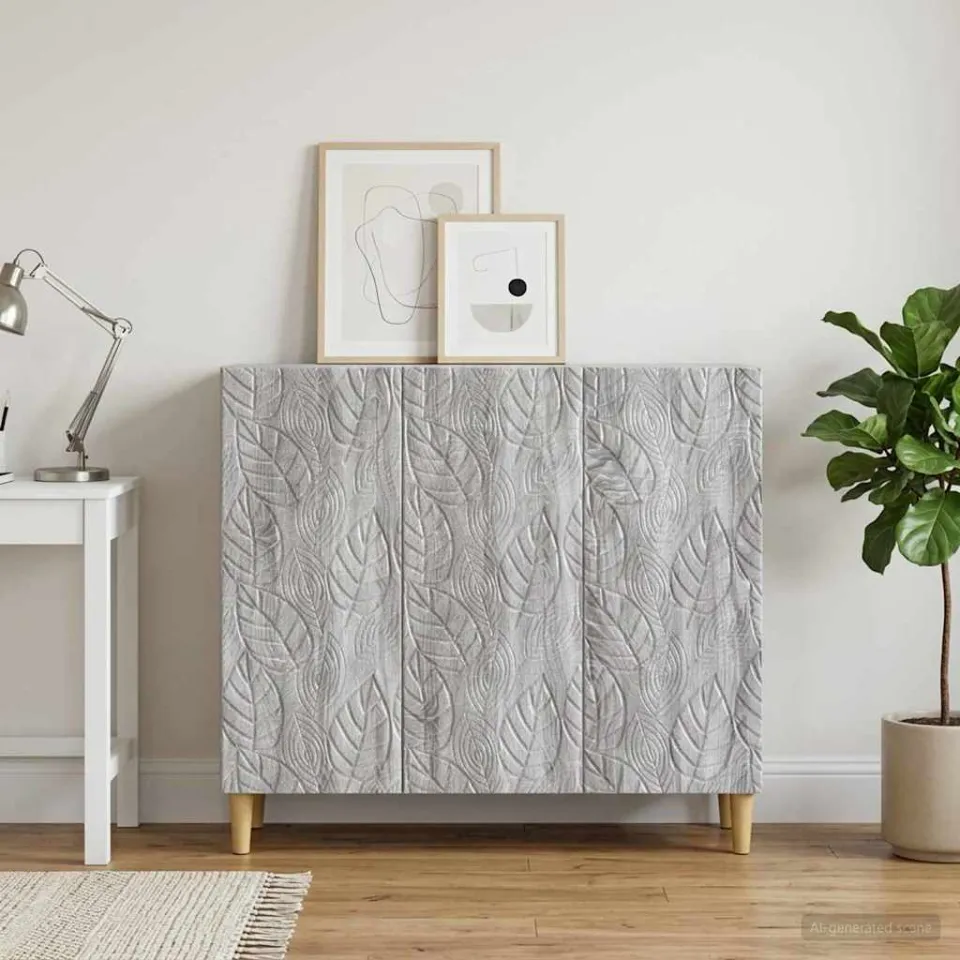 vidaXL Dressoir Grijs Sonoma 89 x 34,5 x 80 cm Bewerkt hout, foto 3