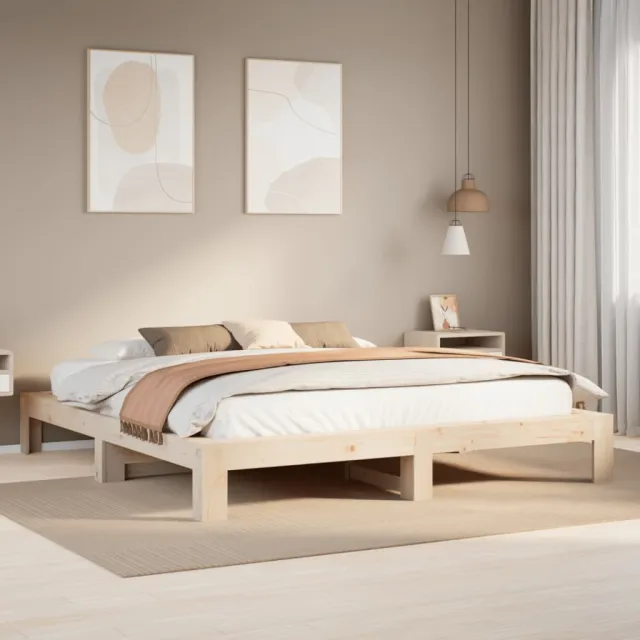vidaXL Bedframe zonder matras massief grenenhout 200x200 cm bruin