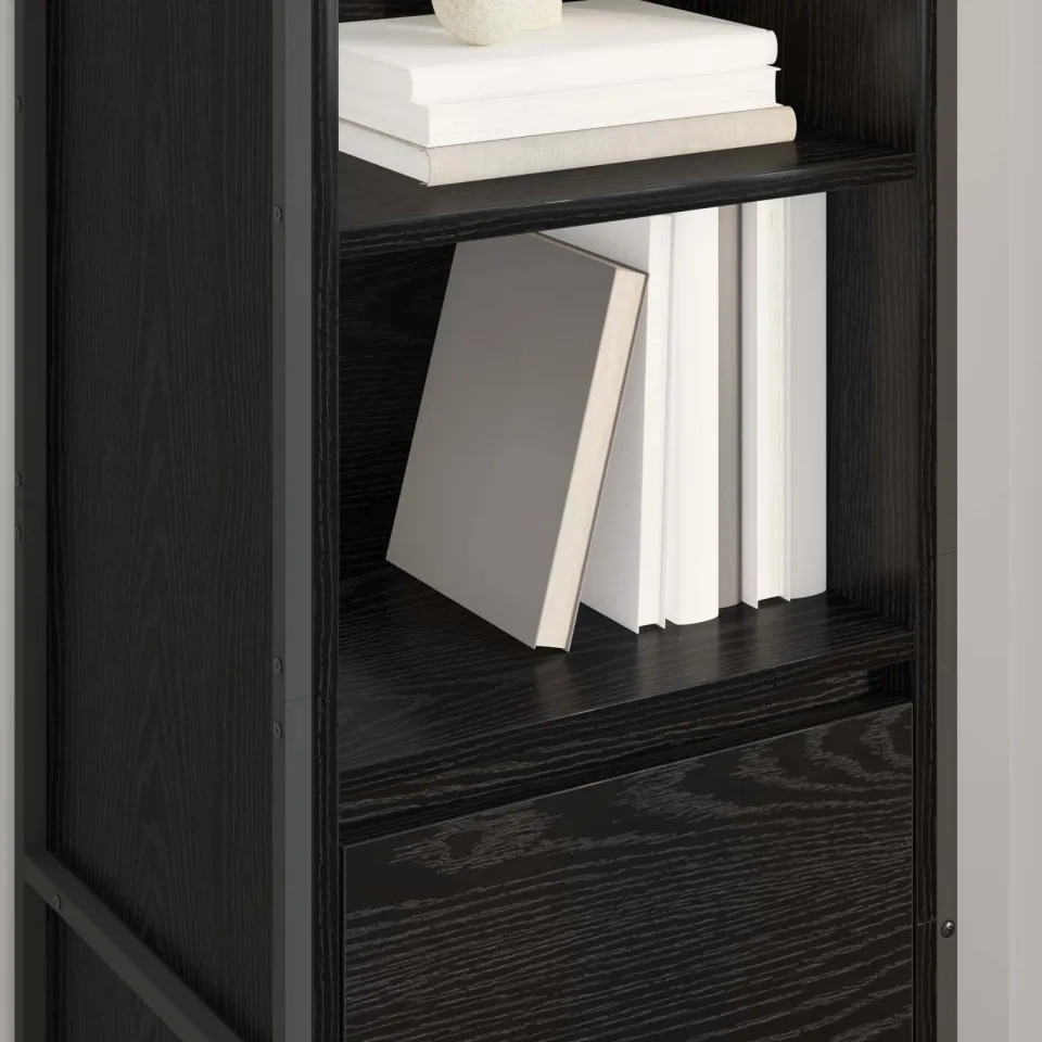 vidaXL Boekenkast Zwart Eiken 43 x 36 x 150.5 cm Bewerkt hout, foto 3