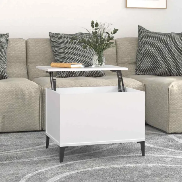 vidaXL Salontafel 60x44,5x45 cm bewerkt hout wit, foto 2