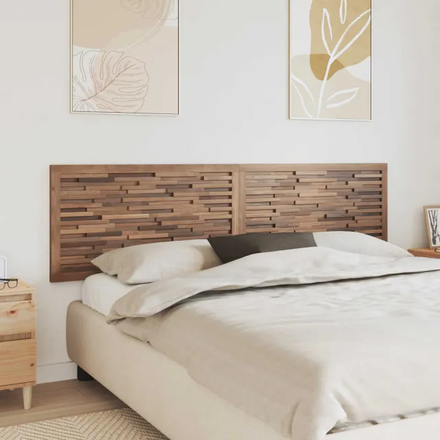 vidaXL Bed Hoofdbord Naturel Massief Teakhout Bruin