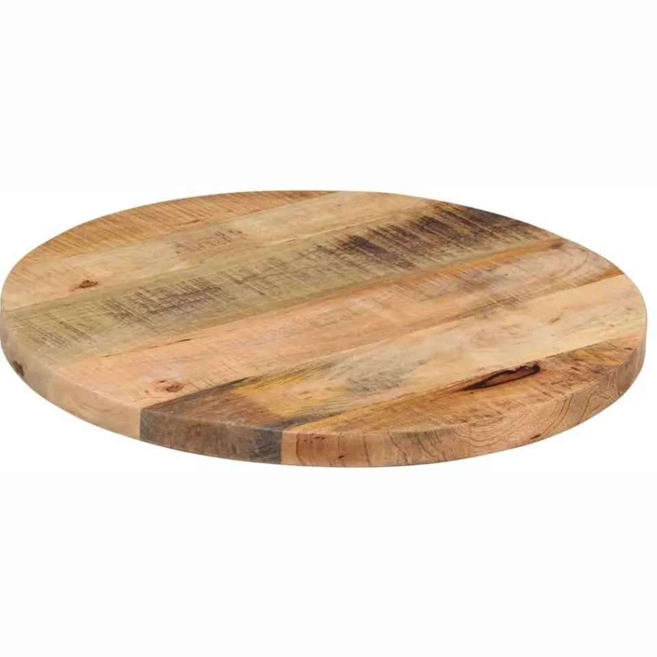 vidaXL Tafelblad rond Ø 40x1,5 cm massief ruw mangohout bruin, foto 2
