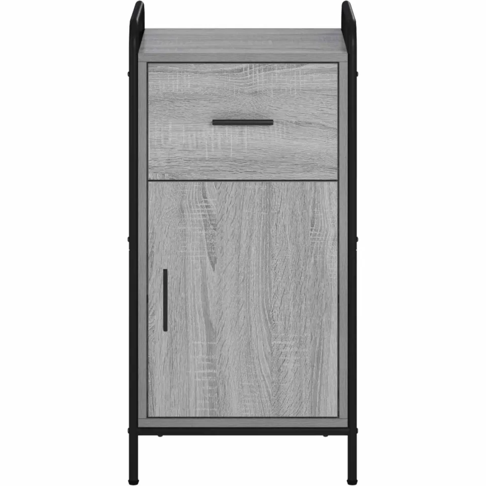 vidaXL Dressoir Grijs Sonoma 97 x 33 x 81 cm Bewerkt hout, foto 4
