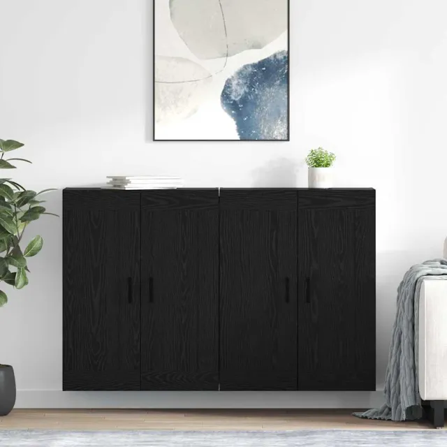 vidaXL Wandkast 2 st Zwart Eiken 69,5 x 34 x 90 cm Bewerkt hout, foto 2