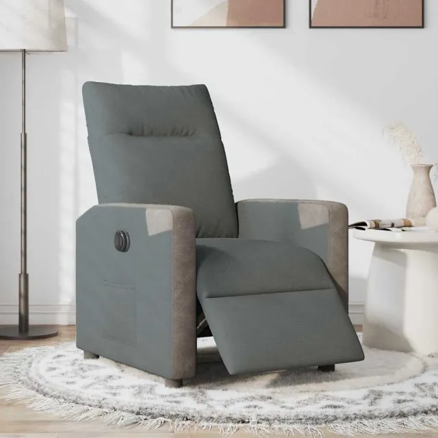 vidaXL Fauteuil elektrisch verstelbaar stof donkergrijs