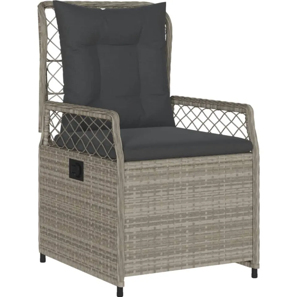 vidaXL 7-delige Tuinset met kussens poly rattan grijs