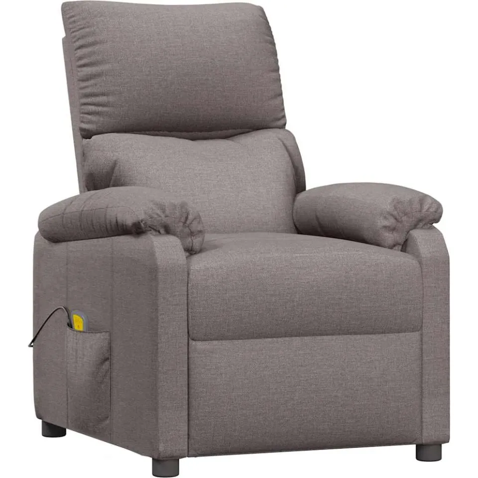 vidaXL Massagestoel stof taupe, foto 3