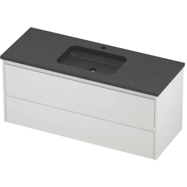 Proline Rollo Badmeubelset Hardsteen Elegant Midden 1 Gat 120x46x54 cm Blue Stone Mat Wit