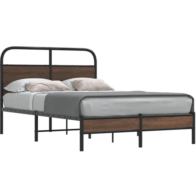 vidaXL Bedframe zonder matras bewerkt hout bruin eikenkleur 140x200 cm