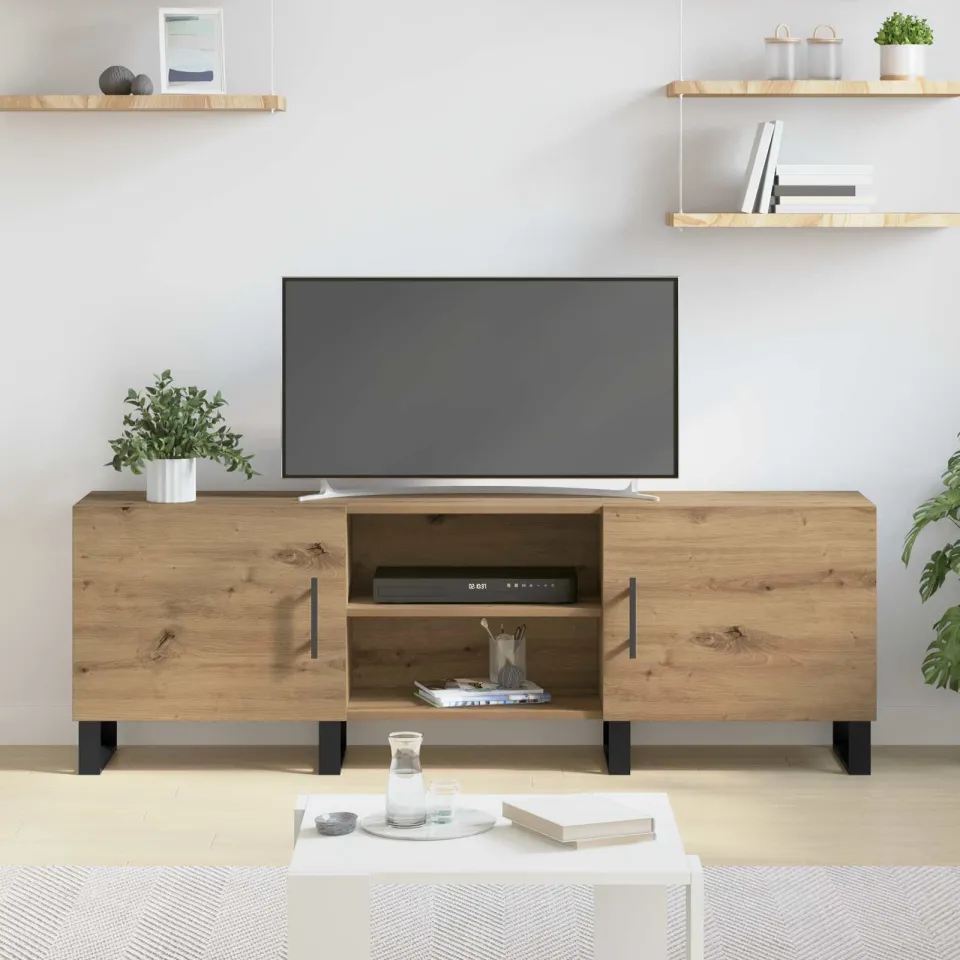 vidaXL TV-kast 150 x 30 x 50 cm Artisan Eiken Bewerkt hout, foto 4