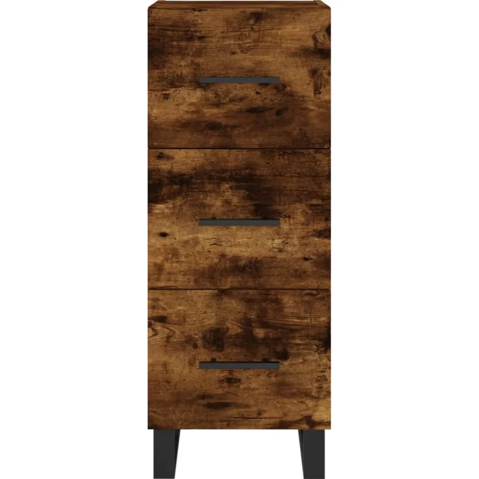 vidaXL Dressoir 34,5x34x90 cm bewerkt hout gerookt eiken, foto 4