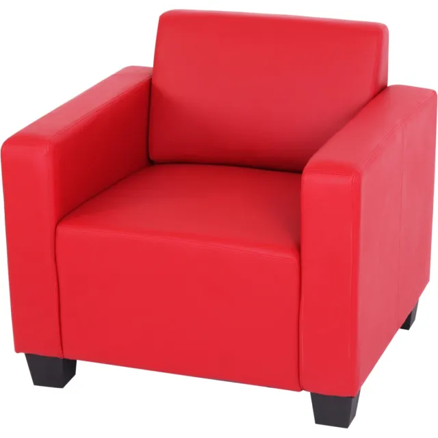 MCW Fauteuil Loungefauteuil Lyon, kunstleer ~ rood