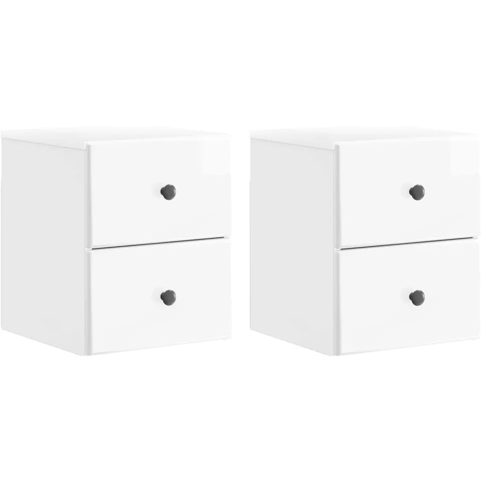 vidaXL Wandbeugel Bedkast 2 st Hoogglans Wit 34,5 x 33 x 40 cm, foto 3