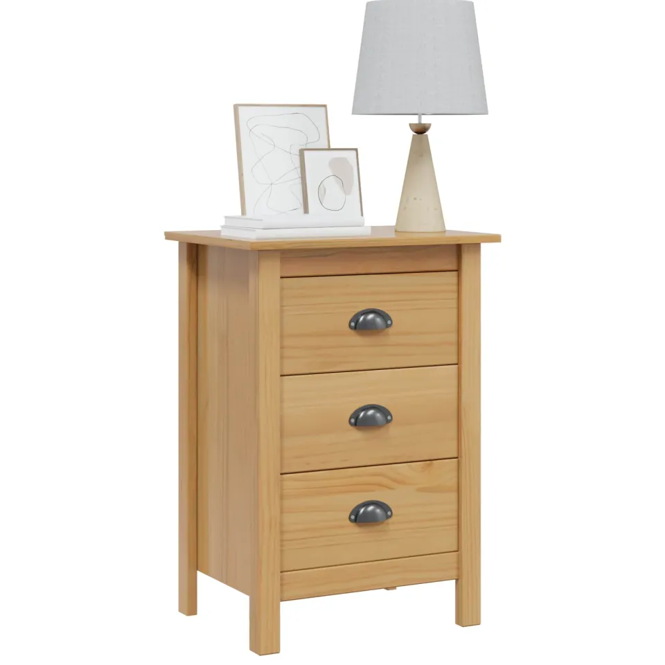 vidaXL Nachtkastje HILL Honingbruin 46 x 35 x 65 cm Massief grenenhout