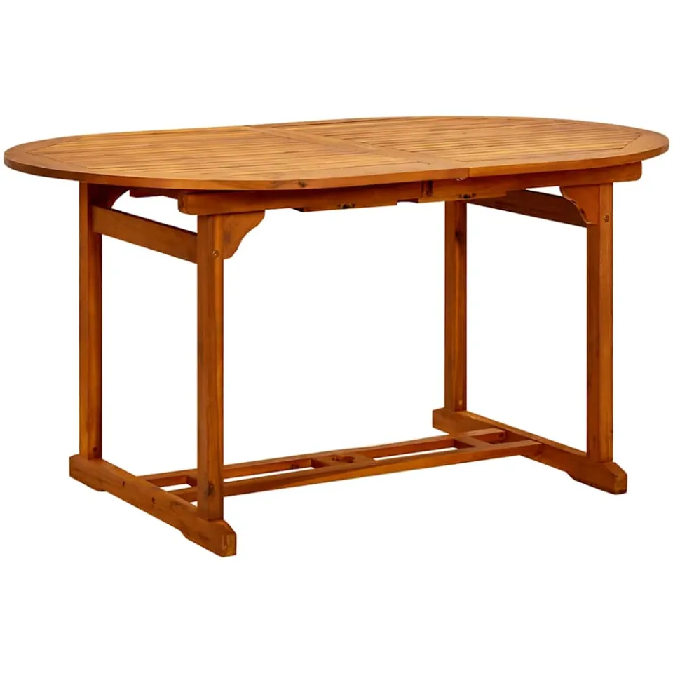 vidaXL Tuintafel (150-200)x100x75 cm massief acaciahout bruin, foto 3