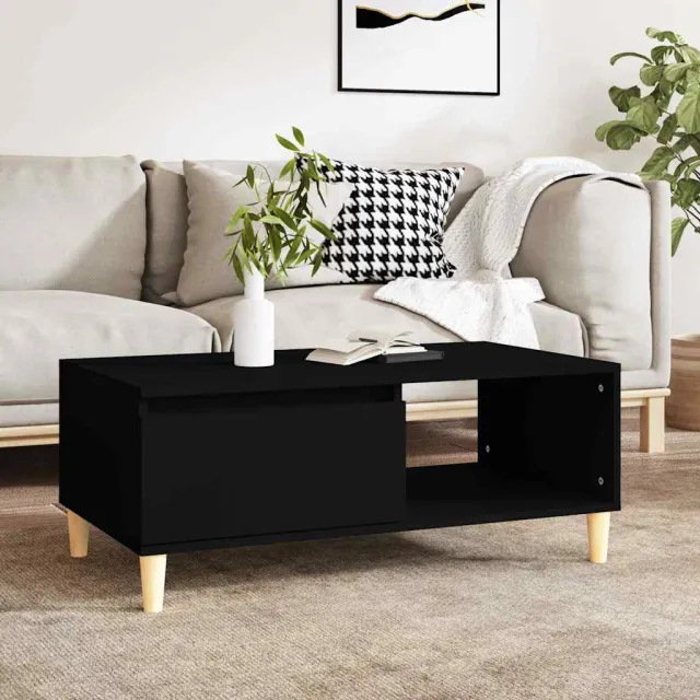vidaXL Salontafel 90x50x36,5 cm bewerkt hout zwart, foto 2