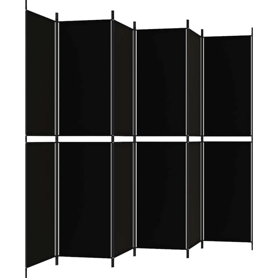 vidaXL Kamerscherm met 6 panelen 300x220 cm stof zwart, foto 4