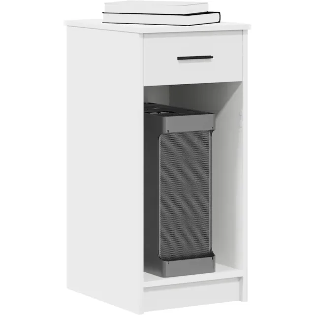 vidaXL Computertorenstandaard met lade 35x45x77 cm wit
