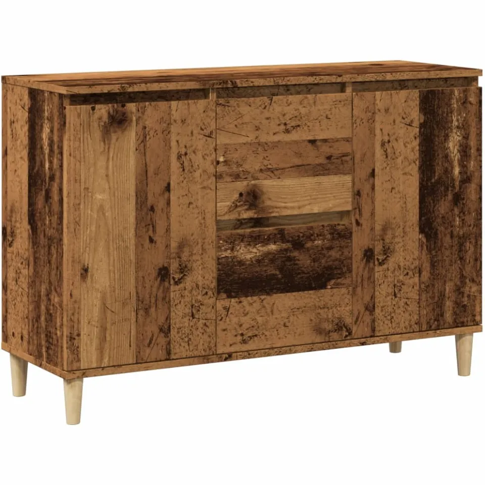 vidaXL Dressoir 102x35x70 cm bewerkt hout oud houtkleurig bruin, foto 3