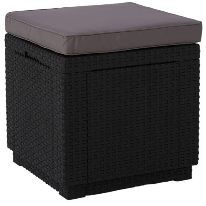 Allibert Cube hocker met opbergruimte (42x42 cm) grafiet, foto 2