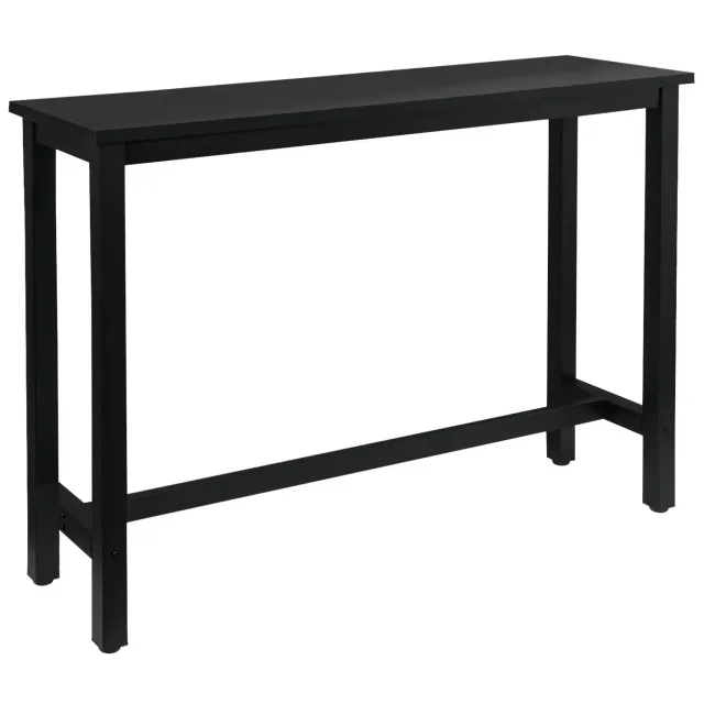 SONNENH Smalle bartafel met MDF blad en metalen onderstel - 140 x 40 x 100 cm - Zwart