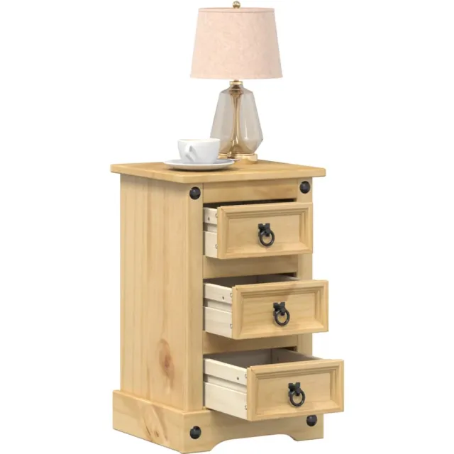vidaXL Nachtkastje Corona 35x32,5x58 cm massief grenenhout bruin