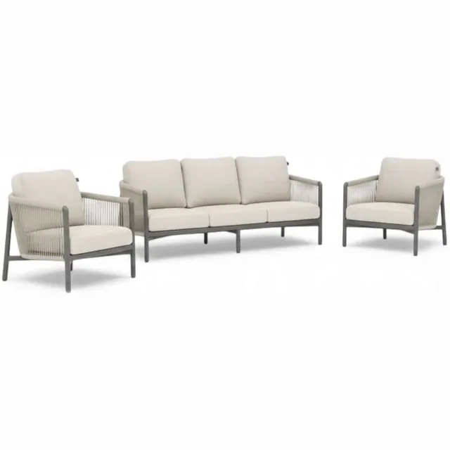 Apple Bee Bora Bora Loungeset 3-delig Nr. 3 | Taupe Rope | Zonder Tafels
