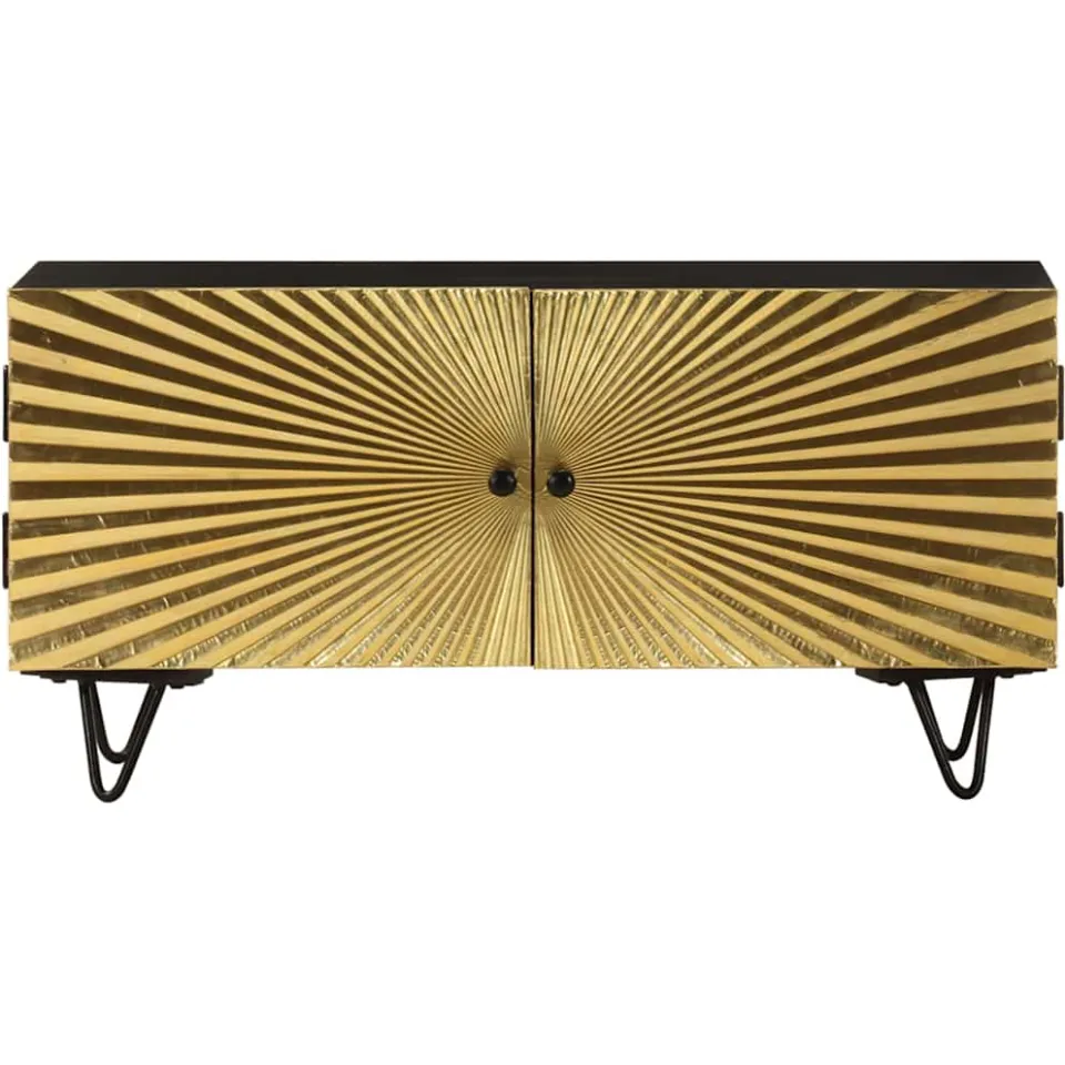 vidaXL Tv-meubel 90x30x45 cm massief mangohout zwart, foto 2