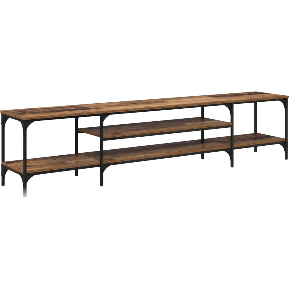 vidaXL TV-kast Oud Hout 201 x 35 x 45 cm Gemonteerd hout en ijzer bruin, foto 3