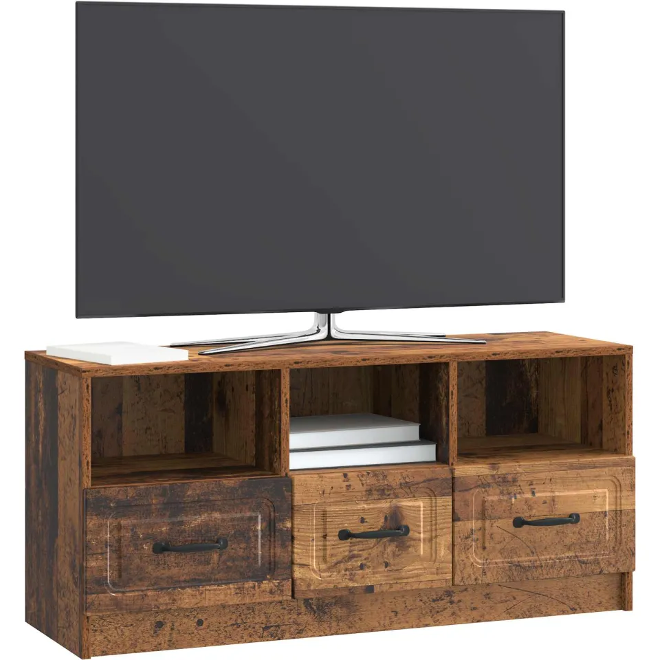 vidaXL Tv-meubel 102 x 34,5 x 47 cm Oud hout Bewerkt hout bruin