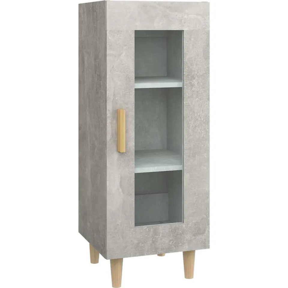 vidaXL Dressoir 34,5x34x90 cm bewerkt hout betongrijs grijs