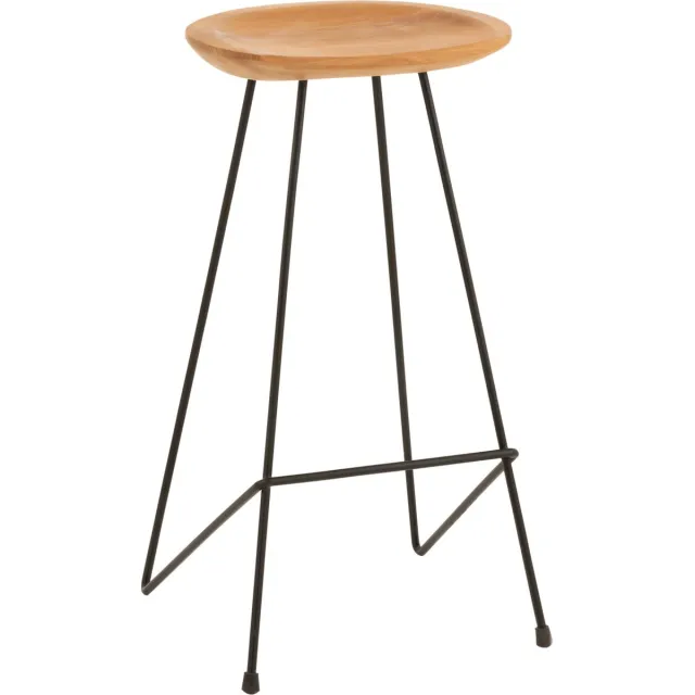 J-Line barkruk - hout/ijzer - naturel