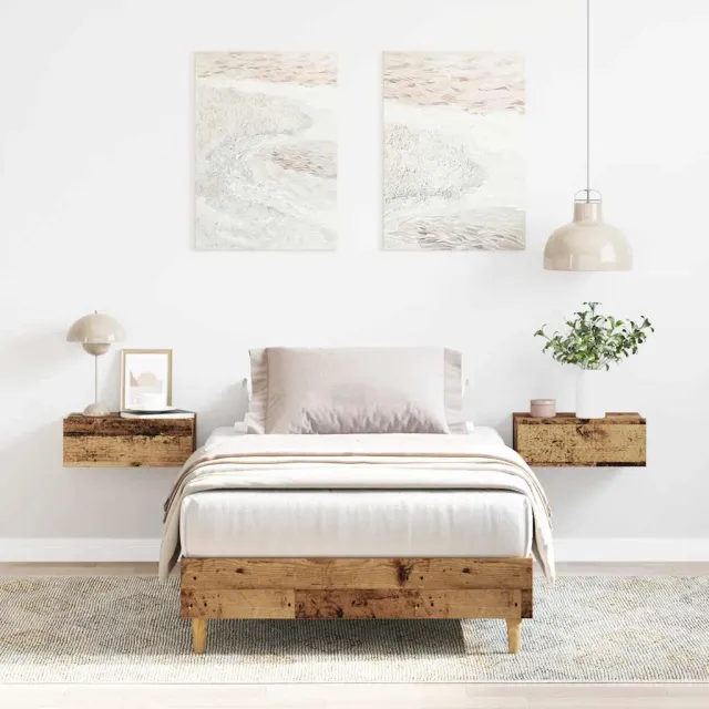 vidaXL Bedframe zonder matras 90x190 cm spaanplaat bewerkt hout Bruin