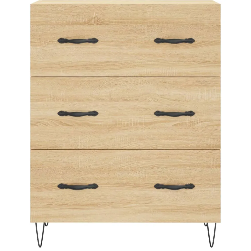 vidaXL Dressoir 69,5x34x90 cm bewerkt hout sonoma eikenkleurig