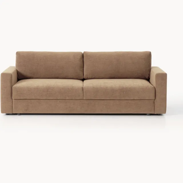 Westwing Collection Fluwelen slaapbank Tasha (3-zits) Bruin