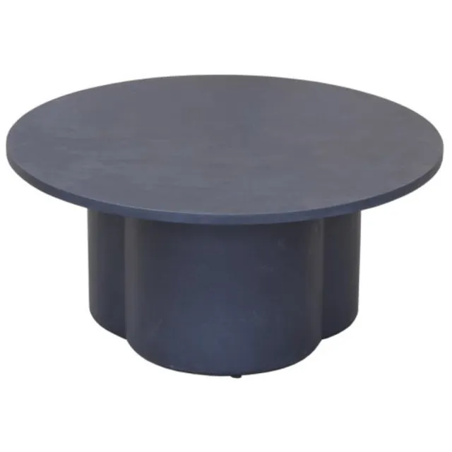 Tower Living Salontafel Palazzo rond teakhout 90 cm - zwart