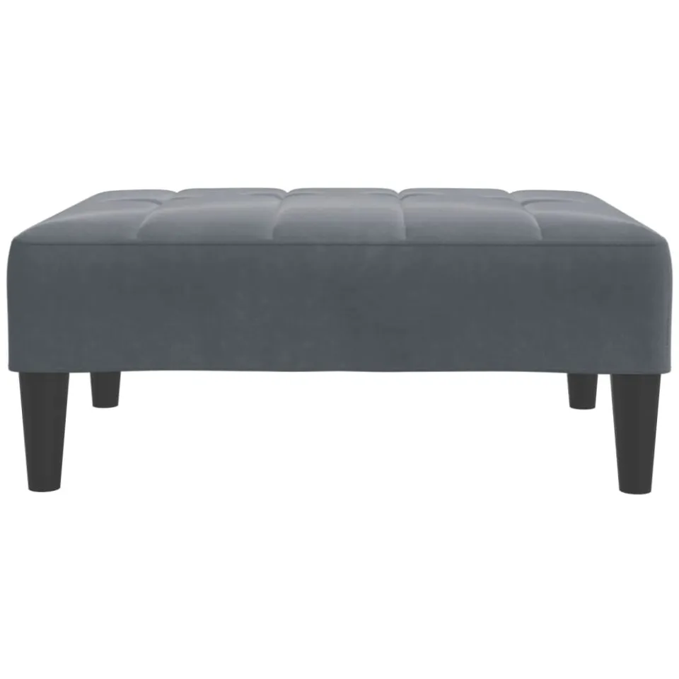 vidaXL Voetenbank 77x55x31 cm fluweel donkergrijs grijs, foto 4