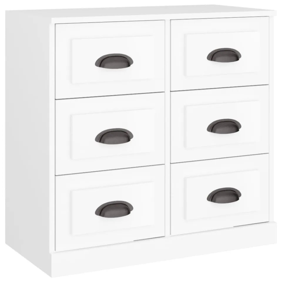 vidaXL Dressoirs 2 st bewerkt hout wit, foto 4