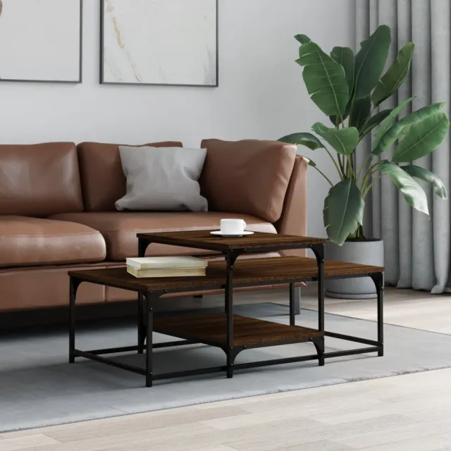 vidaXL Salontafel 102x60x45 cm bewerkt hout zwart, foto 2