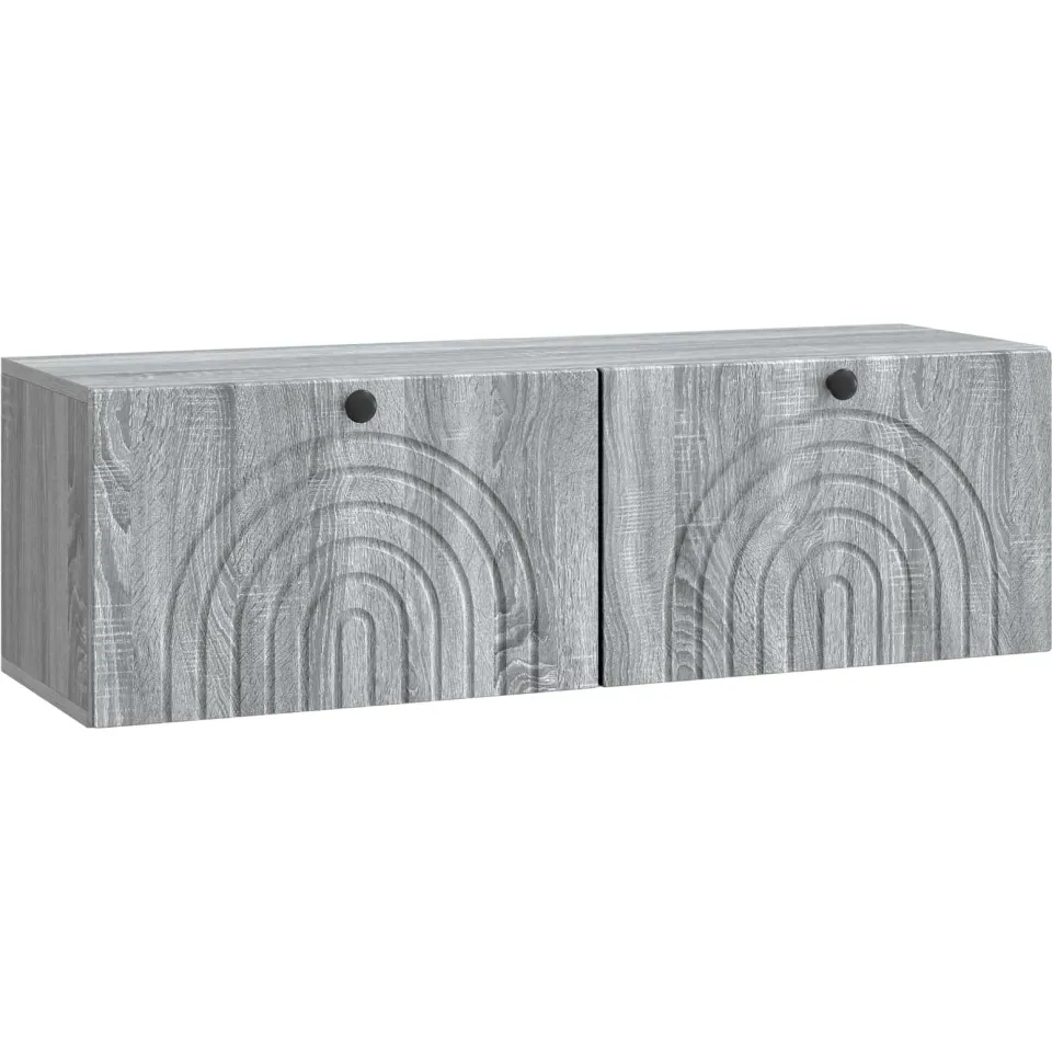 vidaXL Wandbeugel TV-kast Grijs sonoma 98 x 31 x 30 cm Bewerkt hout, foto 3