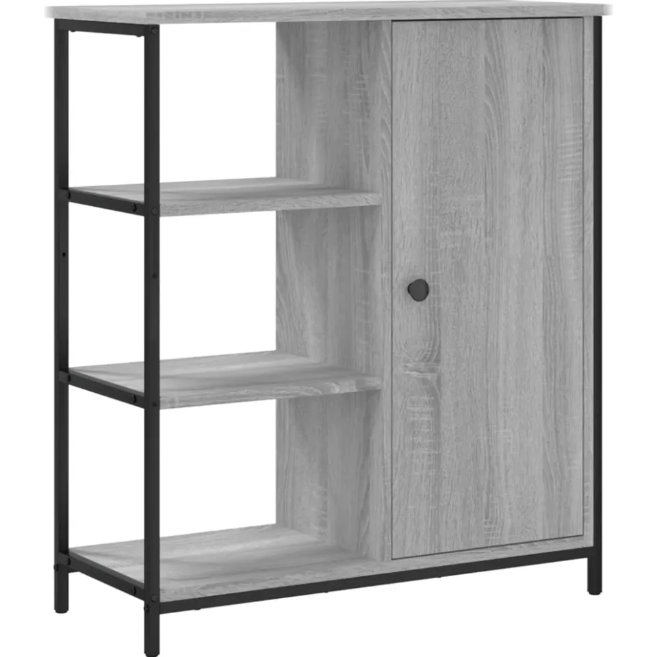vidaXL Dressoir 70x30x80 cm bewerkt hout grijs sonoma, foto 3