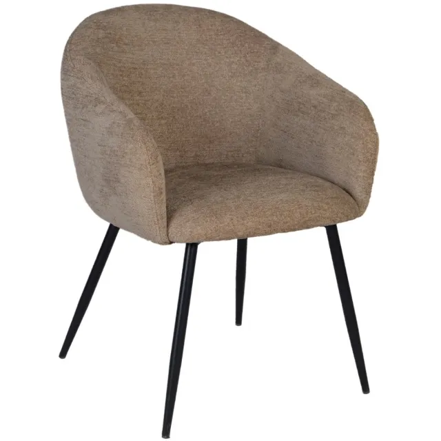 Giga Meubel Eetkamerstoel Meau - Metaal - Taupe - Set van 2