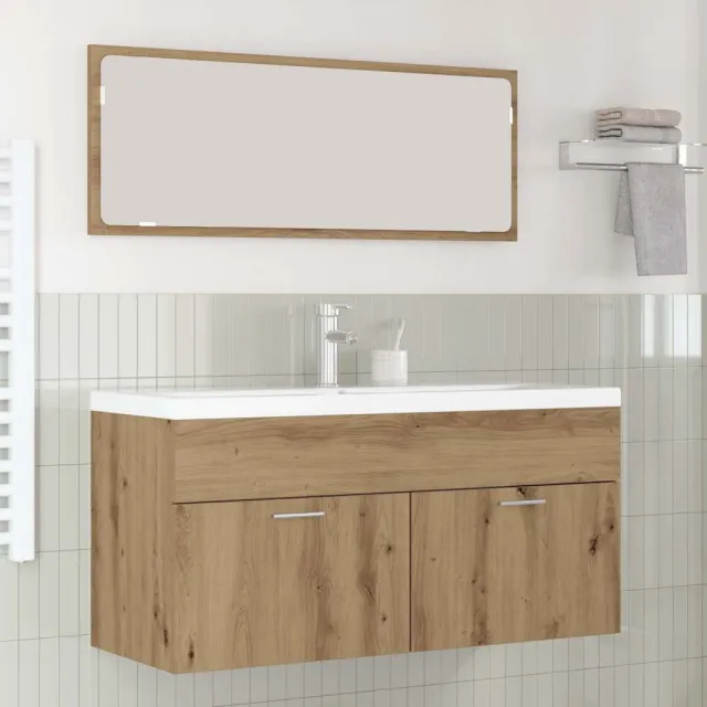 vidaXL Badkamerkast Artisan Eiken 100 x 38,5 x 46 cm Bewerkt hout, foto 2