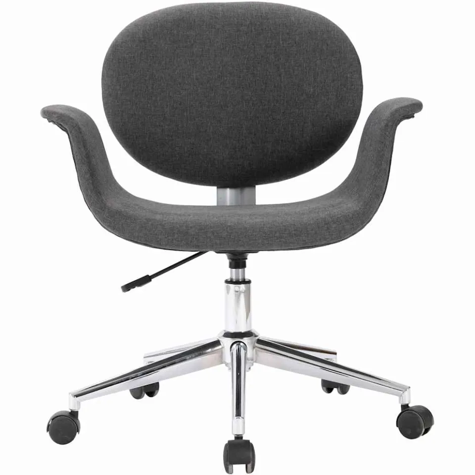 vidaXL Eetkamerstoelen draaibaar 2 st stof grijs