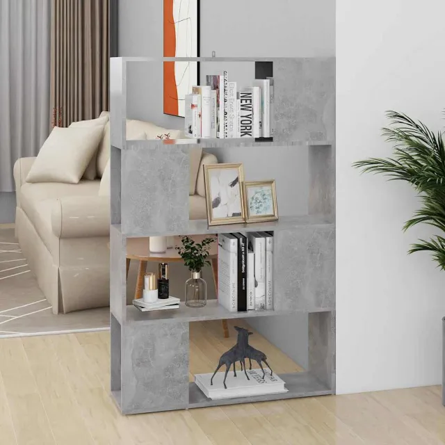 vidaXL Boekenkast/kamerscherm 80x24x124,5 cm bewerkt hout betongrijs
