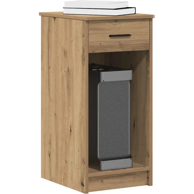 vidaXL Computertorenstandaard met lade 35x45x77 cm artisanaal eiken Bruin